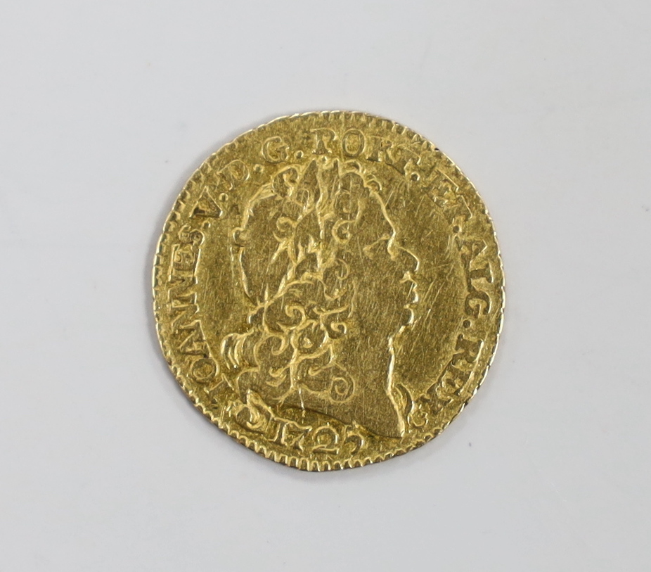 Portugal coins, half escudo, 1725, 1.59g